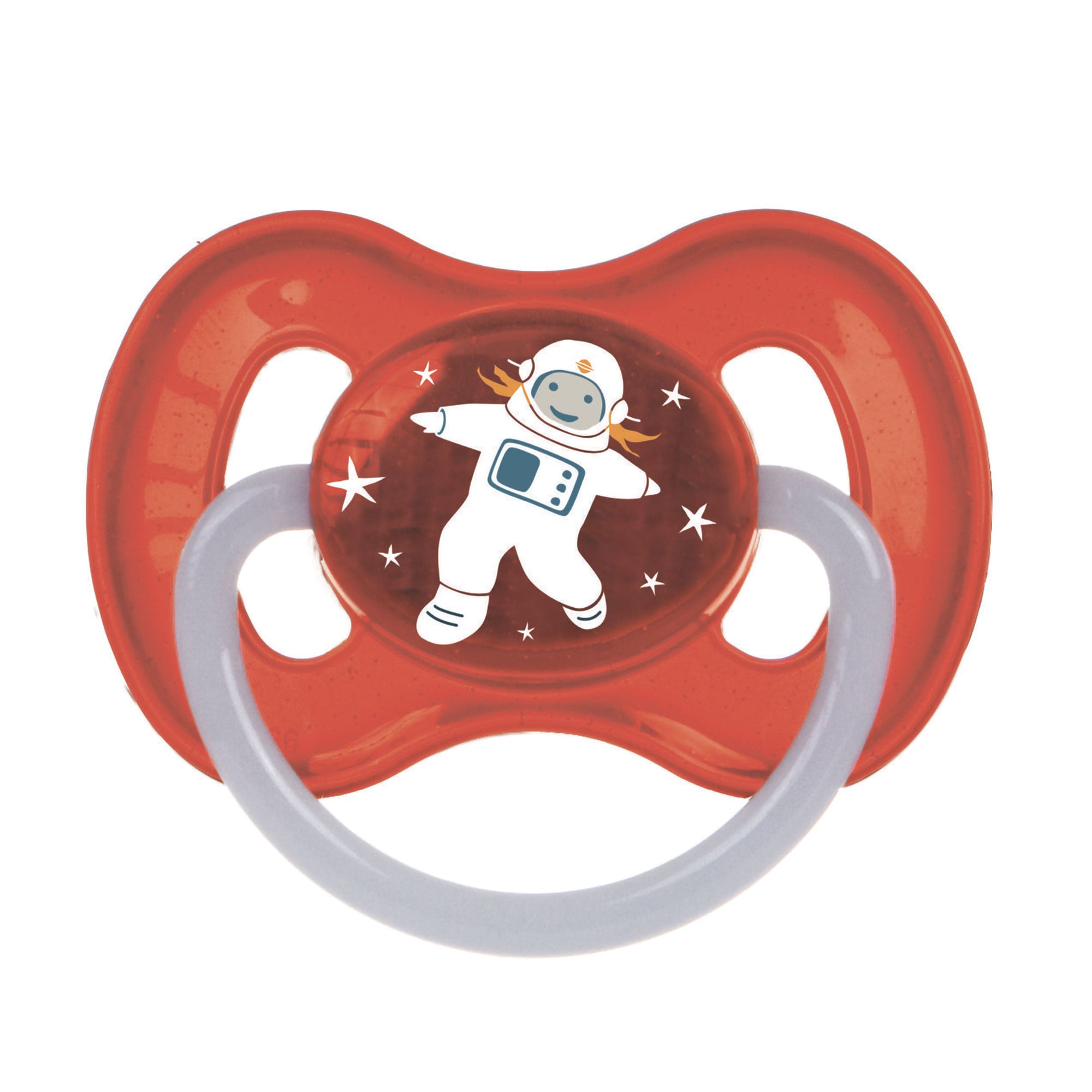 Пустушка Canpol Babies Space латексна кругла, червона, від 6 місяців до 1.5 року, 1 шт (23/222_red)